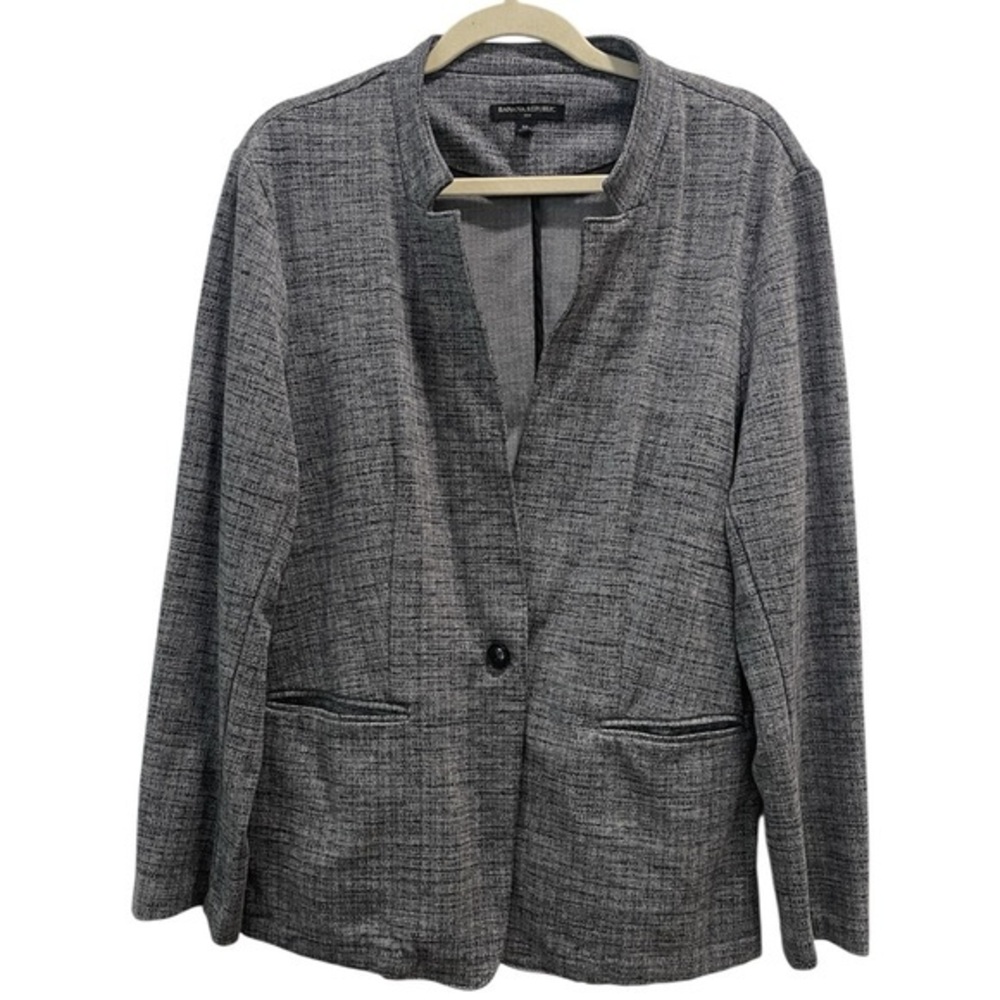 Banana Republic Gray Blazer Professional Wool-Blend